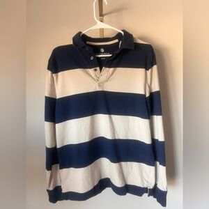 Southern Proper Men's Blue and White Rugby Shirt